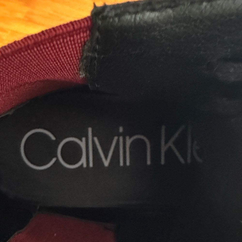 Calvin Klein Dameon Men’s Black Leather Lace-Up Boot with Red Side Panels 11.5 - Picture 8 of 10